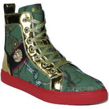 Mens High Top Shoes FIESSO by AURELIO GARCIA Chain Medusa Celebrity 2421 Green - J.Valintin Men's Wear Legend - 95097