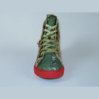 Mens High Top Shoes FIESSO by AURELIO GARCIA Chain Medusa Celebrity 2421 Green - J.Valintin Men's Wear Legend - 95097