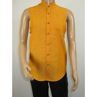 Mens INSERCH linen Shirt Banded Chinese Collar Sleeves - Less SS719 Sunburst - J.Valintin Men's Wear Legend - SS719 - 191 - M