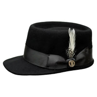 Men's LEGIONNAIRE Codet Cap Wool Felt Hat Telescope Crown LG100 Black - J.Valintin Men's Wear Legend - LG100 Black - S