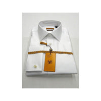 Mens long sleeves Cotton Shirt French Cuffs Wrinkle Resistance ENZO 61102 White - J.Valintin Men's Wear Legend - 389