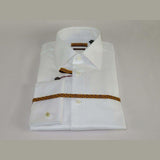 Mens long sleeves Cotton Shirt French Cuffs Wrinkle Resistance ENZO 61102 White - J.Valintin Men's Wear Legend - 389