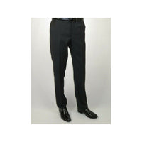 Mens MANTONI Flat Front Pants 100% Wool Super 140's Classic Fit 46306 - 3 Charcoal - J.Valintin Men's Wear Legend - 8336