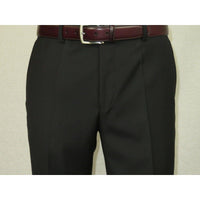 Men's Mantoni Flat Front Pants All Wool Super 140's Classic Fit 40901 Black - J.Valintin Men's Wear Legend - 9525