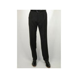 Men's MANTONI Pleated Dress Pants 100% Wool Super 140's Classic Fit 40901 Black - J.Valintin Men's Wear Legend - 9526