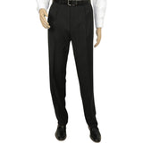 Men's MANTONI Pleated Dress Pants 100% Wool Super 140's Classic Fit 40901 Black - J.Valintin Men's Wear Legend - 9526