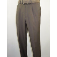 Mens MANTONI Pleated Dress Pants 100% Wool Super 140's Classic Fit 40901 Taupe - J.Valintin Men's Wear Legend - 19321