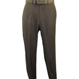 Mens MANTONI Pleated Dress Pants 100% Wool Super 140's Classic Fit 40901 Taupe - J.Valintin Men's Wear Legend - 19321