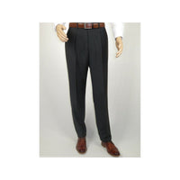 Men's MANTONI Pleated Pants 100% Wool Super 140's Classic Fit 46306 - 3 Charcoal - J.Valintin Men's Wear Legend - 8308