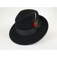 Men's Milani Wool Fedora Hat Soft Crushable Lined FD219 Black - J.Valintin Men's Wear Legend - FD219 - black - S