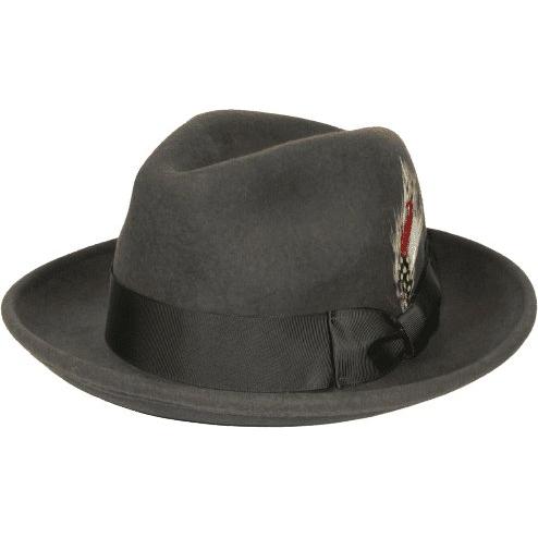 Men's Milani Wool Fedora Hat Soft Crushable Lined FD219 Charcoal Gray - J.Valintin Men's Wear Legend - FD219 - Charcoal - S