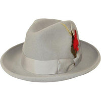 Men's Milani Wool Fedora Hat Soft Crushable Lined FD219 Light Gray - J.Valintin Men's Wear Legend - FD219 - Lt gray - S