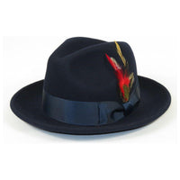 Men's Milani Wool Fedora Hat Soft Crushable Lined FD219 Navy Blue - J.Valintin Men's Wear Legend - FD219 - Navy - S