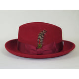 Men's Milani Wool Fedora Hat Soft Crushable Lined FD219 Red Wine - J.Valintin Men's Wear Legend - FD219 - Red - S