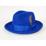 Men's Milani Wool Fedora Hat Soft Crushable Lined FD219 Royal Blue - J.Valintin Men's Wear Legend - FD219 - Royal - S