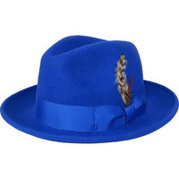 Men's Milani Wool Fedora Hat Soft Crushable Lined FD219 Royal Blue - J.Valintin Men's Wear Legend - FD219 - Royal - S