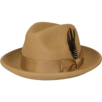 Men's Milani Wool Fedora Hat Soft Crushable Lined FD219 Tan Camel - J.Valintin Men's Wear Legend - FD219 - Tan - S