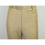 Men's Mizanni Flat Front Trousers Wool Super 150s #1500 Beige Size 40 - J.Valintin Men's Wear Legend - 8703