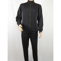 Men's Monte Carlo Turkey Jogging Suit 2pc Jump Set Stretchable 95164 Black - J.Valintin Men's Wear Legend - 95164 - Black - M