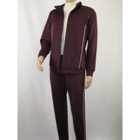 Men's Monte Carlo Turkey Jogging Suit 2pc Jump Set Stretchable 95164 Burgundy - J.Valintin Men's Wear Legend - 95164 - Burg - M