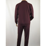 Men's Monte Carlo Turkey Jogging Suit 2pc Jump Set Stretchable 95164 Burgundy - J.Valintin Men's Wear Legend - 95164 - Burg - M