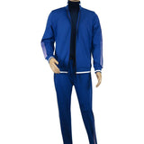 Men's Monte Carlo Turkey Jogging Suit 2pc Jump Set Stretchable 95183 Royal Blue - J.Valintin Men's Wear Legend - 95183 - Royal - M