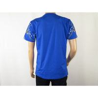 Mens PLATINI Sports Shirt With Rhine Stones Lion Chain STT8025 Royal Blue - J.Valintin Men's Wear Legend - 92055