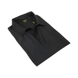 Men's Polo Shirt By Moderno Checker Satin Short Sleeves MJP - 106 Black - J.Valintin Men's Wear Legend - MJP - 106 Black - M