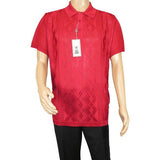 Mens Polo Shirt Slinky Sheer Short Sleeves Soft Touch by Stacy Adams 57007 Red - J.Valintin Men's Wear Legend - 100055