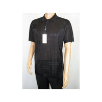 Mens Polo Shirt Slinky Sheer Short Sleeves Soft Touch Stacy Adams 57006 Black - J.Valintin Men's Wear Legend - 100046