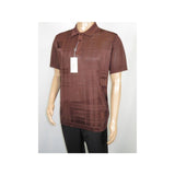 Mens Polo Shirt Slinky Sheer Short Sleeves Soft Touch Stacy Adams 57006 Brown - J.Valintin Men's Wear Legend - 100041