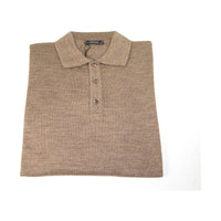 Mens PRINCELY Soft Merinos Wool Sweater Knits Light Weight Polo 1011 - 40 Taupe - J.Valintin Men's Wear Legend - 96602