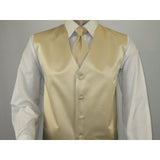 Men's Q Brand Formal Tuxedo Vest Tie and Hankie Satin #10 Beige 4X - J.Valintin Men's Wear Legend - 6576