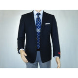 Men's RENOIR Classic Blazer 100% Wool Side vents Metal Buttons Notch 509 - 2 Navy - J.Valintin Men's Wear Legend - 21544