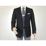 Men's RENOIR Classic Blazer Jacket 100% Wool Single breasted Notch 509 - 1 Black - J.Valintin Men's Wear Legend - 21566