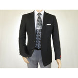 Men's RENOIR Classic Blazer Jacket 100% Wool Single breasted Notch 509 - 1 Black - J.Valintin Men's Wear Legend - 21566