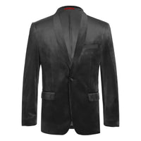 Men's Renoir Velvet Tuxedo Blazer Jacket Satin Shawl Lapel Slim Fit 290 - 10 Black - J.Valintin Men's Wear Legend - 290 - 10 Shawl - 38R