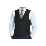 Mens RENOIR Vest Wool 140 Adjustable ,V - Neck two Pocket Full Lining 508 - 1 Black - J.Valintin Men's Wear Legend - 80049