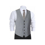 Men's RENOIR Vest Wool 140's Adjustable, Two Pockets 508 - 5 Lt Gray - J.Valintin Men's Wear Legend - 80079