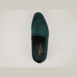 Mens Santino Luciano Shoes Soft Velvet Slip on Loafer Formal C351 Emerald Green - J.Valintin Men's Wear Legend - C351 - Green - 14M