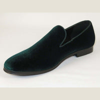 Mens Santino Luciano Shoes Soft Velvet Slip on Loafer Formal C351 Emerald Green - J.Valintin Men's Wear Legend - C351 - Green - 14M