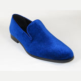 Mens Santino Luciano Shoes Soft Velvet Slip on Loafer Formal C351 Royal Blue - J.Valintin Men's Wear Legend - 99005