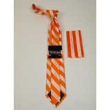 Mens Satin Tie Hankie set Stacy Adams Shadow Stripe Fashion Formal St103 Orange - J.Valintin Men's Wear Legend - 24904