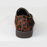 Mens Shoes Fiesso By Aurelio Garcia Pony hair Leopard Double Buckle Fi3142 Brown - J.Valintin Men's Wear Legend - 2437