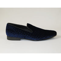 Men's Shoes Steve Madden Slip On Dress or Casual Velvet Lifted Navy Blue - J.Valintin Men's Wear Legend - 100257