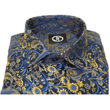 Men's Silky Paisley Floral Shirt By JT Milano AVM Turkey Slim Fit 6006 - 33 Navy - J.Valintin Men's Wear Legend - 6006 - 33 Navy - M