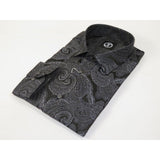 Men's Silky Paisley Floral Shirt By JT Milano AVM Turkey Slim Fit 6021 - 15 Black - J.Valintin Men's Wear Legend - 6021 - 15 Black - M