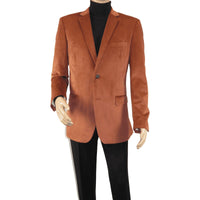 Men's Soft Velvet Sport Coat Jacket by BASSIRI Leonardi J1042 Cognac - J.Valintin Men's Wear Legend - 92630