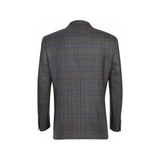 Men's Soft Wool Sport Coat English Plaid Window Pane 556 - 9 Brown Blue Renoir - J.Valintin Men's Wear Legend - 19129