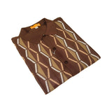 Mens Stacy Adams Italian Style Knit Woven Shirt Short Sleeves 71027 Brown - J.Valintin Men's Wear Legend - 71027 - Brown - M